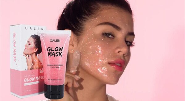 Hot Sale Private Label Lightening Pink Glitter 5 Pink Glitter Glow Face Mask 60ml
